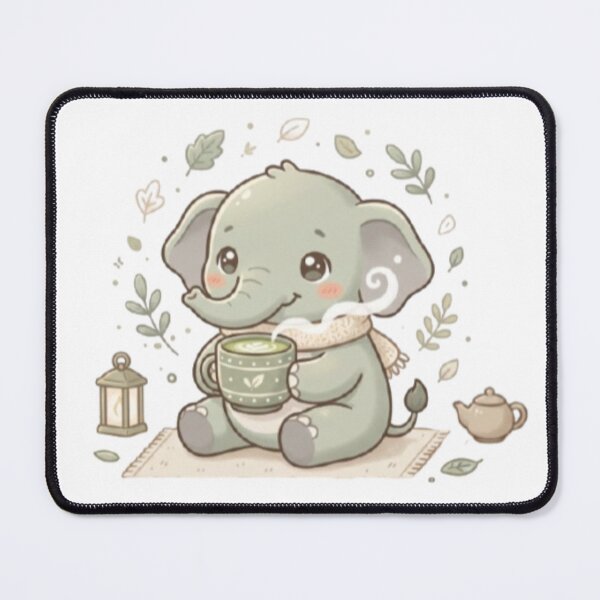 Item preview, A Cute Elephant - Matcha Latte Pastel Sage Green designed and sold by DigitfanStudio.