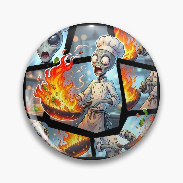 Item preview, Alien Chef Cooking Fail with Fire in Pan designed and sold by Sunkhung.