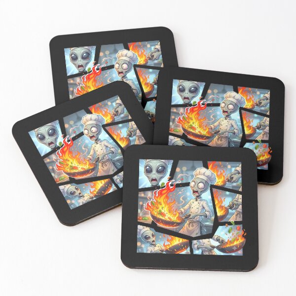 Item preview, Alien Chef Cooking Fail with Fire in Pan designed and sold by Sunkhung.
