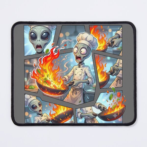 Item preview, Alien Chef Cooking Fail with Fire in Pan designed and sold by Sunkhung.