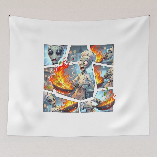 Item preview, Alien Chef Cooking Fail with Fire in Pan designed and sold by Sunkhung.