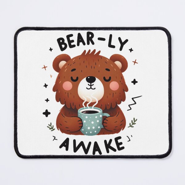 Item preview, Bearly Awake Funny Bear And Coffee designed and sold by FurAndFlaireg.