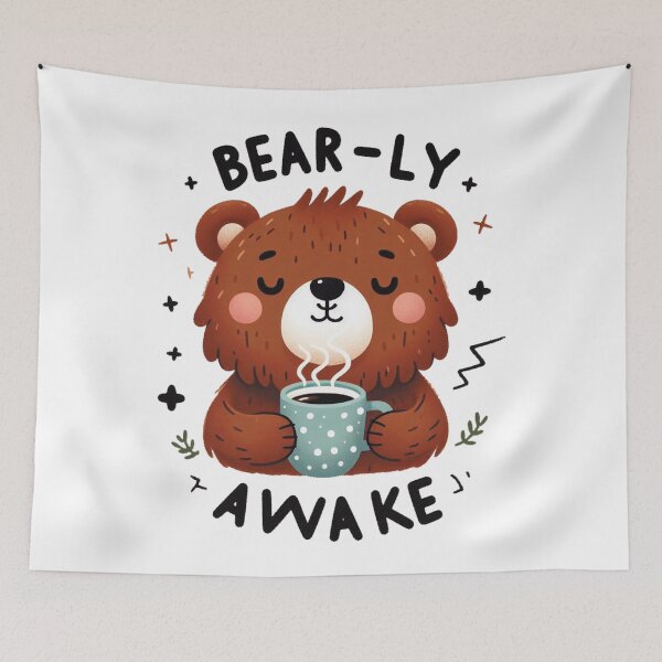Item preview, Bearly Awake Funny Bear And Coffee designed and sold by FurAndFlaireg.