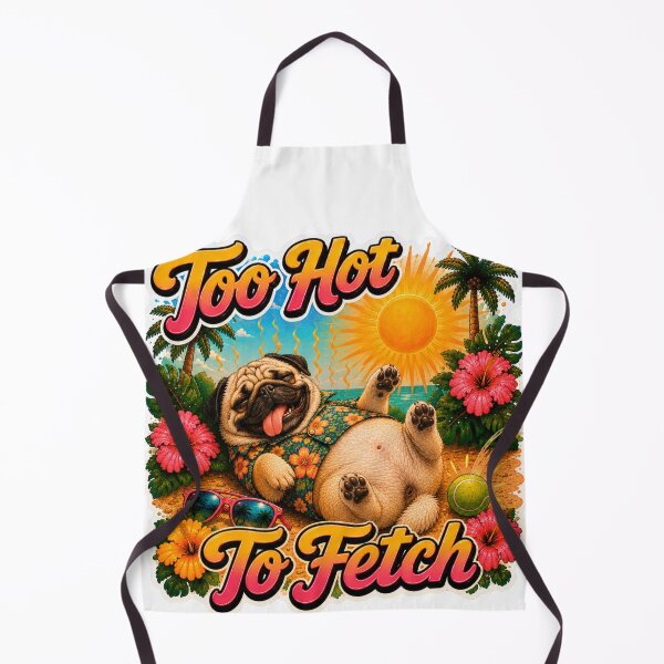 Item preview, Too Hot To Fetch – Funny Summer Pug Lazy Beach Dog designed and sold by DailyStruggleCo.