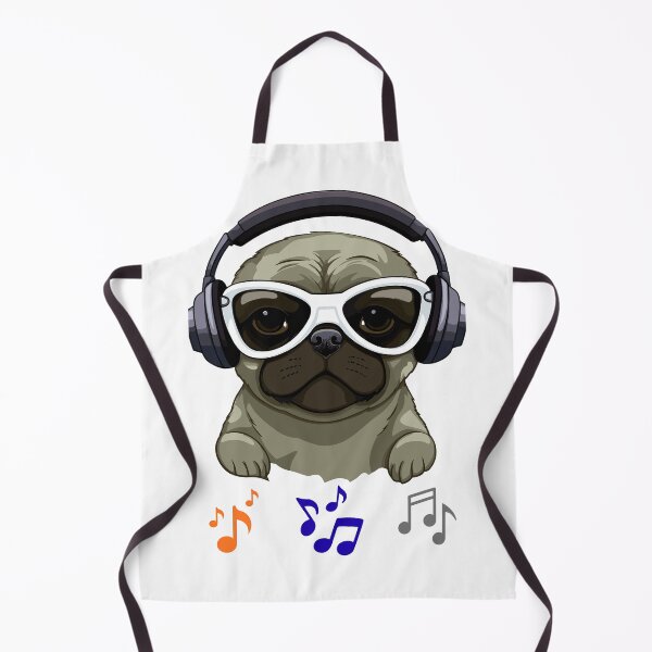 Item preview, Cool Pug DJ with Headphones and Sunglasses designed and sold by EHdesignShop.