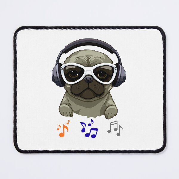 Item preview, Cool Pug DJ with Headphones and Sunglasses designed and sold by EHdesignShop.