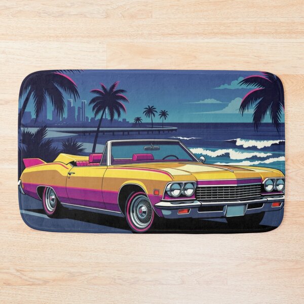 Item preview, Retro Miami Beach Convertible Car Synthwave Sunset Art designed and sold by Nexus Space.