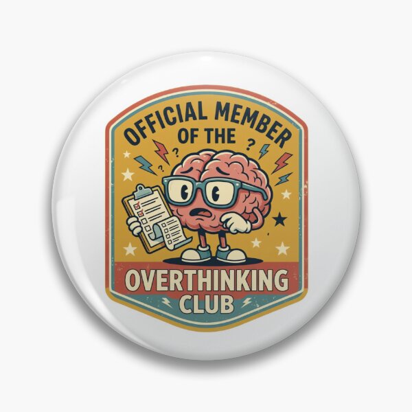 Item preview, Official Member of the Overthinking Club – Funny Vintage Brain designed and sold by urbinet.