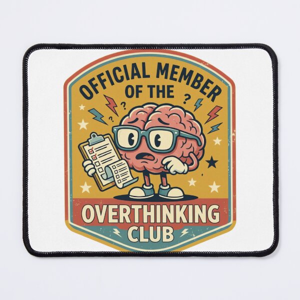 Item preview, Official Member of the Overthinking Club – Funny Vintage Brain designed and sold by urbinet.