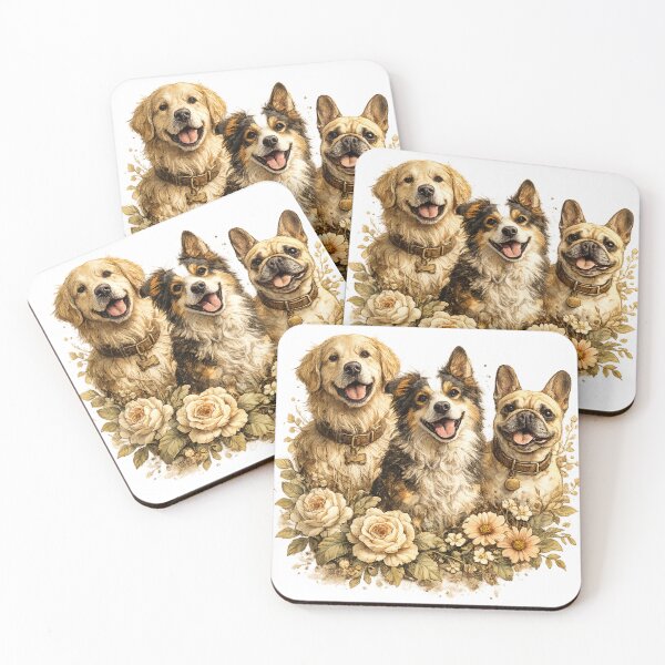 Item preview, Vintage Floral Dog Illustration designed and sold by Saeed  Ahmad.