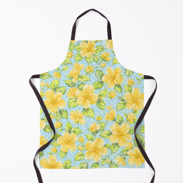 Item preview, Vintage Cheerful Yellow Flowers & Blue Polka Dot Pattern designed and sold by Ins-by-NP.
