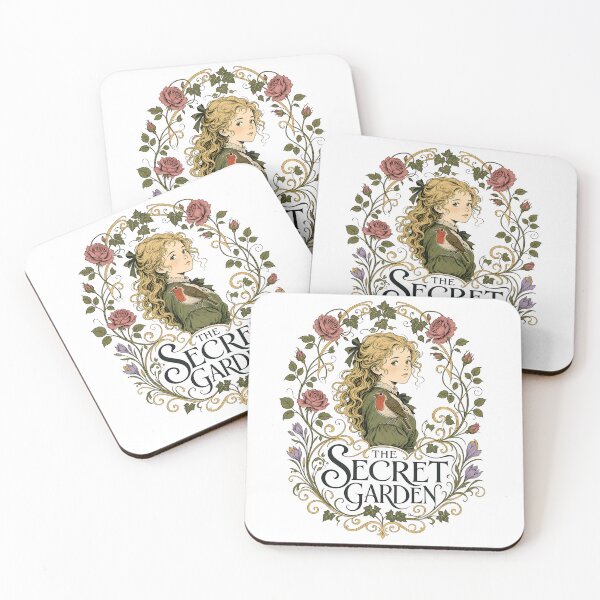Item preview, The Secret Garden Mary Lennox Art Nouveau Gold Floral Portrait designed and sold by Fenay Designs.