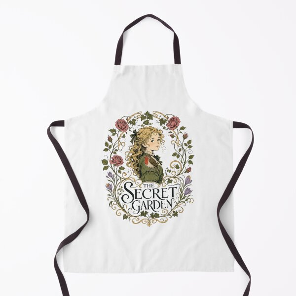 Item preview, The Secret Garden Mary Lennox Art Nouveau Gold Floral Portrait designed and sold by Fenay Designs.
