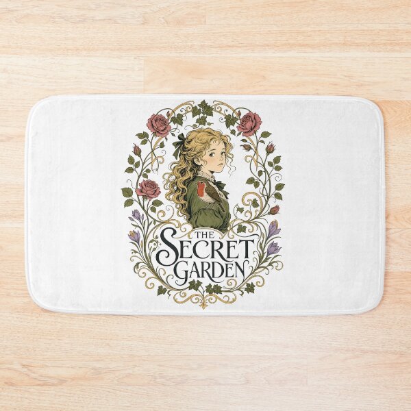 Item preview, The Secret Garden Mary Lennox Art Nouveau Gold Floral Portrait designed and sold by Fenay Designs.