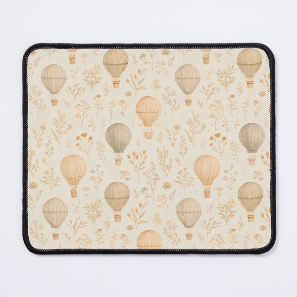 Item preview, Vintage Watercolour Hot Air Balloons & Wildflowers Pattern | Neutral Botanical Design designed and sold by Bound for Wonder.