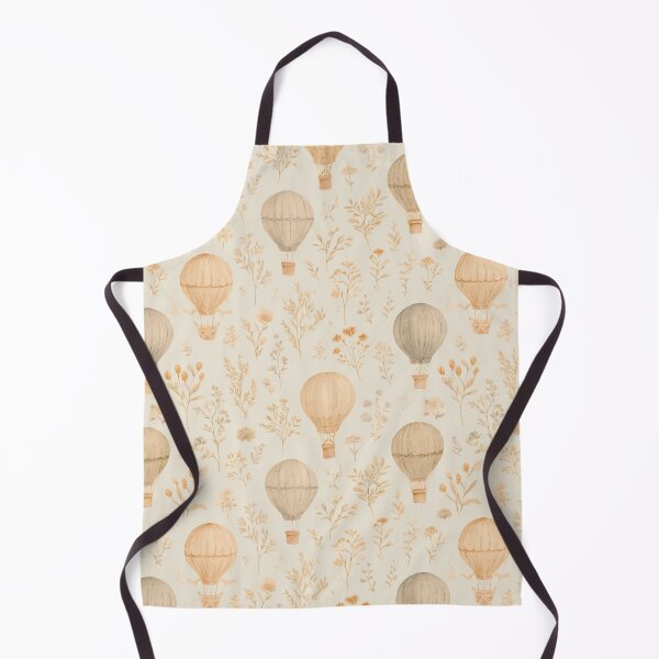 Item preview, Vintage Watercolour Hot Air Balloons & Wildflowers Pattern | Neutral Botanical Design designed and sold by Bound for Wonder.