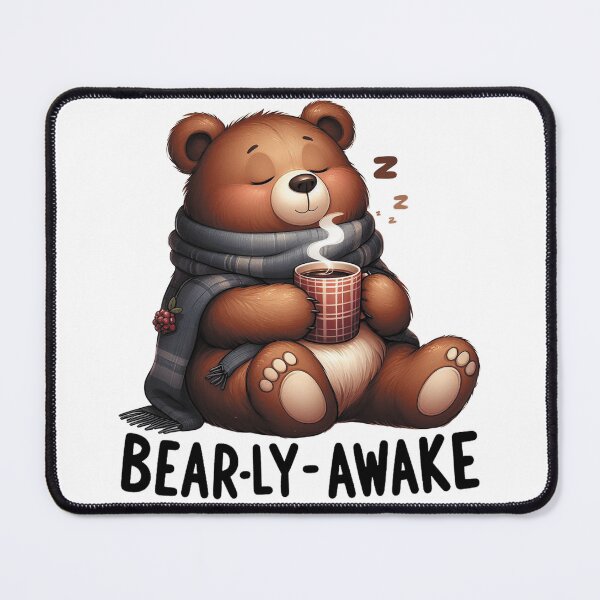 Item preview, Bearly Awake Funny Bear And Coffee designed and sold by FurAndFlaireg.