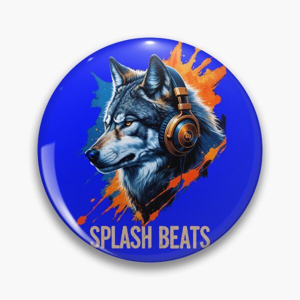 Item preview, SPLASH BEATS Wolf DJ - Majestic Wolf with Headphones Splatter Art designed and sold by Structure-Blue.
