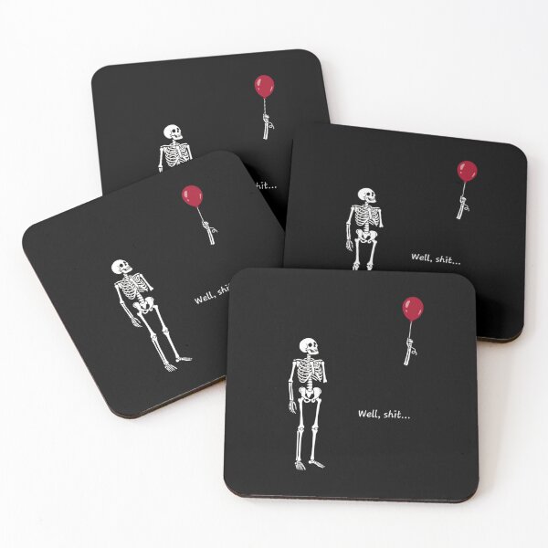 Item preview, Funny Skeleton Lost Arm Red Balloon Well Shit Dark Humor designed and sold by haitrieuic96.