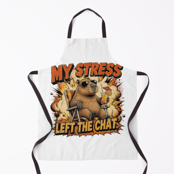 Item preview, My Stress Left The Chat Funny Capybara Vintage Retro T-Shirt designed and sold by Cavalier-org.