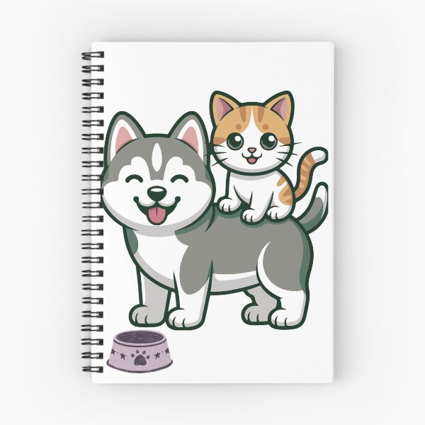 Item preview, Cute Husky and Orange Tabby Cat Best Friends designed and sold by EHdesignShop.