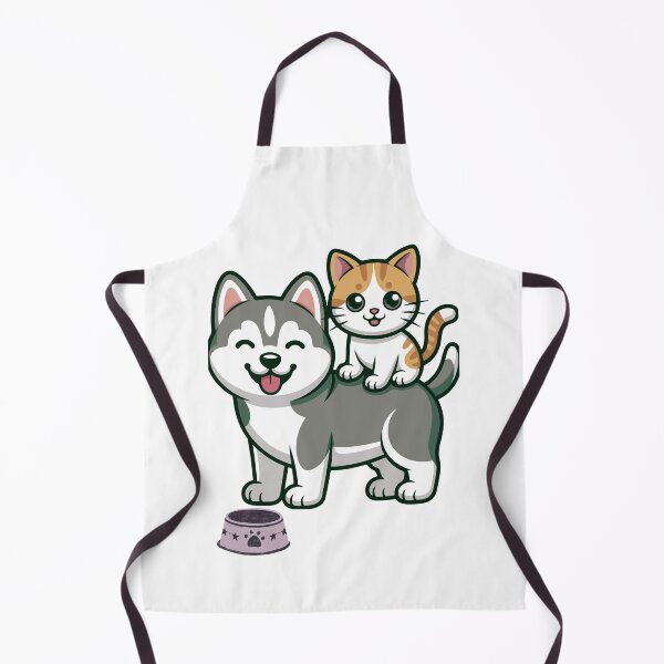 Item preview, Cute Husky and Orange Tabby Cat Best Friends designed and sold by EHdesignShop.