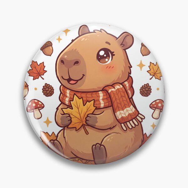 Item preview, Cute Capybara with Autumn Leaves  Cozy Fall Kawaii Animal Sticker  Cottagecore T-Shirt designed and sold by Him0227.