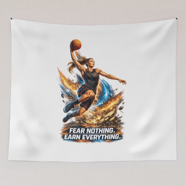 Item preview, Fear Nothing Earn Everything | Women's Basketball Motivational Graphic T-Shirt designed and sold by Graphic Therapist.
