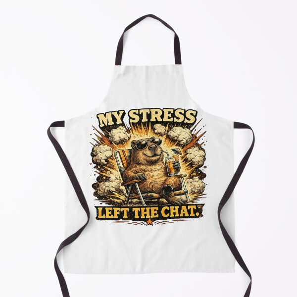 Item preview, My Stress Left The Chat Funny Capybara Vintage Retro T-Shirt designed and sold by Cavalier-org.
