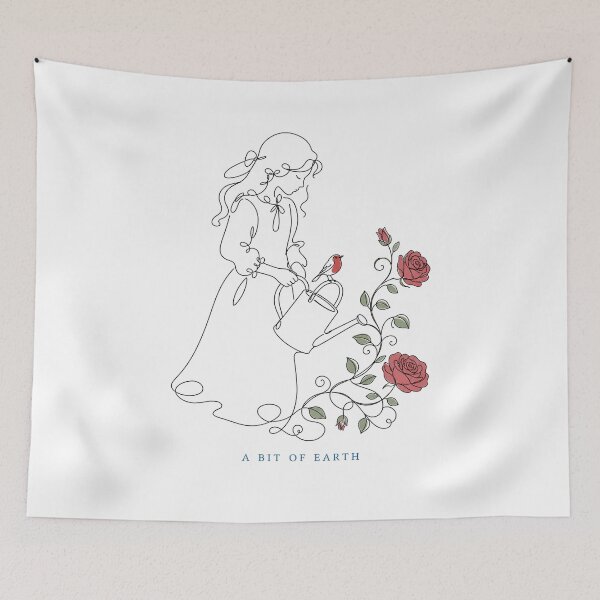 Item preview, The Secret Garden A Bit Of Earth Mary Lennox Line Art Silhouette designed and sold by Fenay Designs.