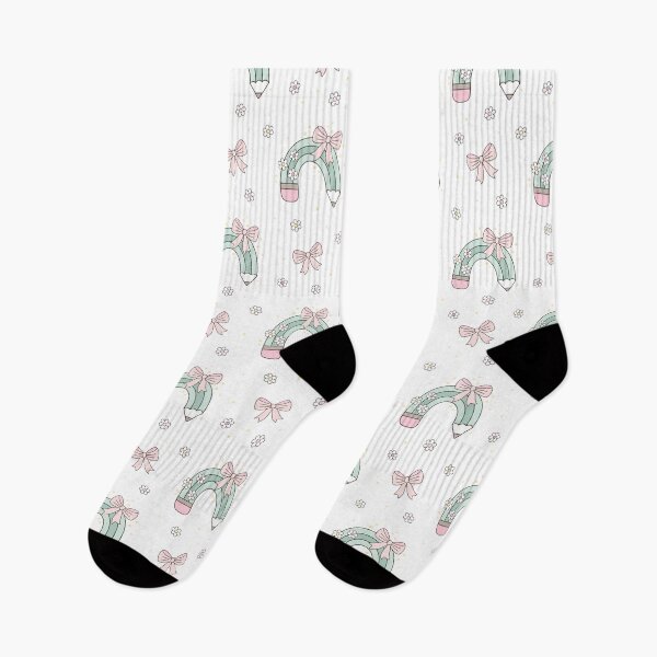 Item preview, School Pattern with Coquette Pencils Bows and Flowers  designed and sold by Julza Art.