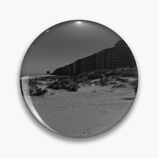 Item preview, Panoramic View of a Sandy Beach with Dunes and Clear Sky in black and white designed and sold by FotoMahieu.