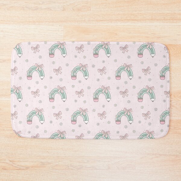 Item preview, School Pattern with Coquette Pencils Bows and Flowers  designed and sold by Julza Art.