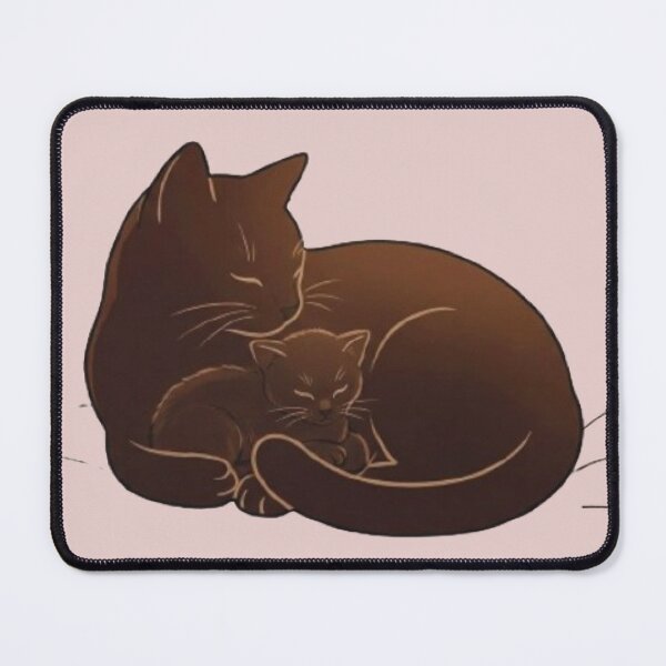 Item preview, Cute Cozy Black Cat with Kitten Illustration designed and sold by DesignZeoxsyArt.
