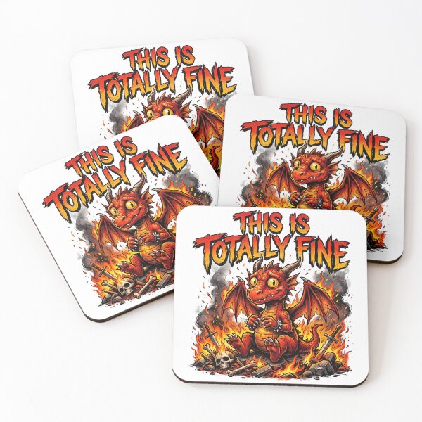 Item preview, Red Dragon This Is Totally Fine designed and sold by SignalStatic.