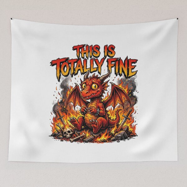 Item preview, Red Dragon This Is Totally Fine designed and sold by SignalStatic.