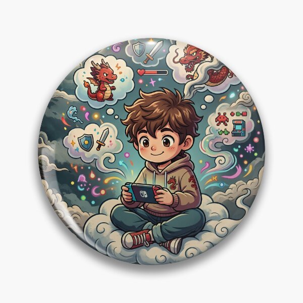 Item preview, Cute Anime Gamer Boy Dragon Dream Graphic designed and sold by inkvera9.