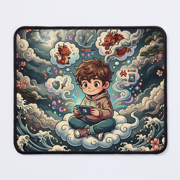 Item preview, Cute Anime Gamer Boy Dragon Dream Graphic designed and sold by inkvera9.