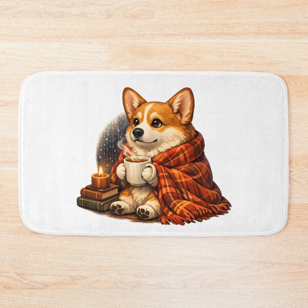 Item preview, Cozy Rain Watcher Corgi – Warm Tea & Blanket Premium Illustration designed and sold by builtforyou.