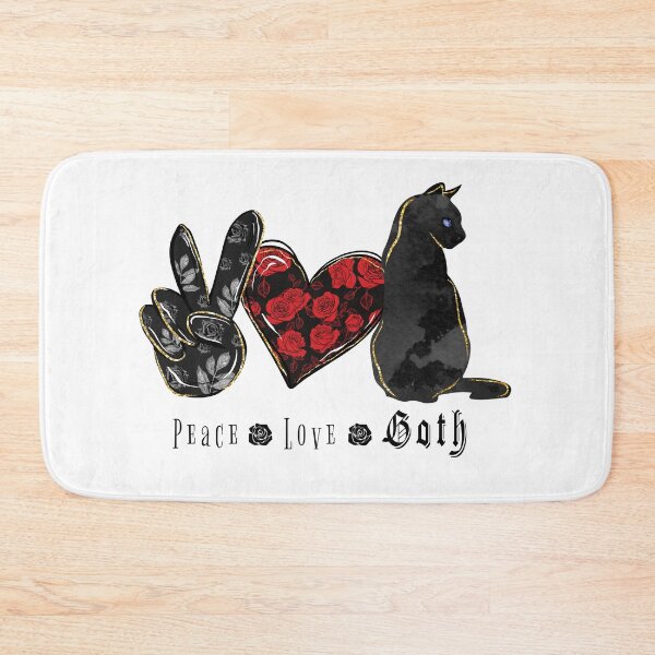 Item preview, Peace Love Goth Cat – Dark Gothic Aesthetic Black Cat Design designed and sold by NightSpell.