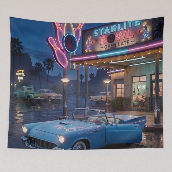 Item preview, Starlite Bowl Neon Night Drive designed and sold by rebekawood.