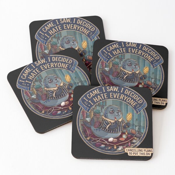 Item preview, Cancelling Plans Seal Meme - Funny Introvert Aesthetic Sticker designed and sold by Fatomfatom.
