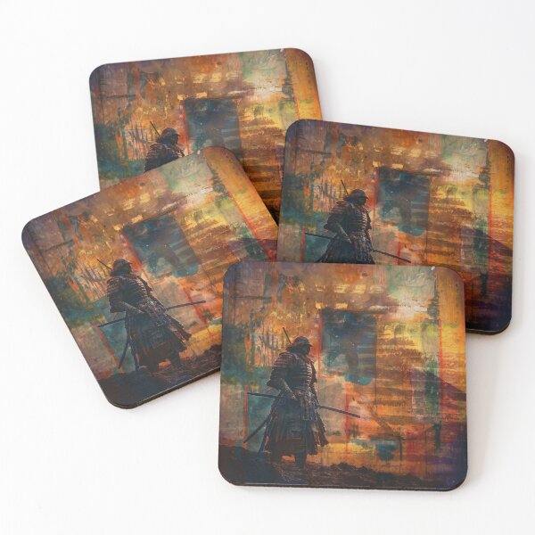 Item preview, Lone Samurai in Abstract Light | Japanese Warrior Wall Art Main Tag: designed and sold by WitchyBotanicaArt.