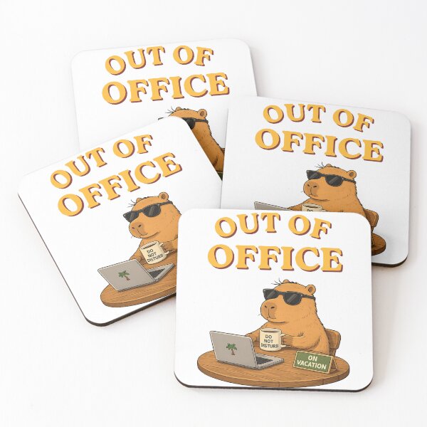 Item preview, Out of Office | Cute Capybara Working from the Beach designed and sold by kstheladesigns.