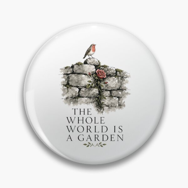 Item preview, The Secret Garden The Whole World Is A Garden Stone Wall Robin designed and sold by Fenay Designs.