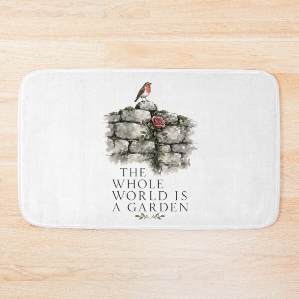 Item preview, The Secret Garden The Whole World Is A Garden Stone Wall Robin designed and sold by Fenay Designs.