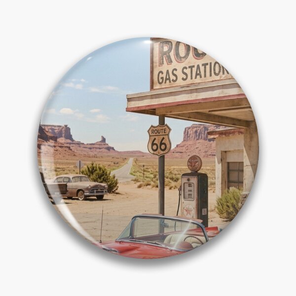 Item preview, Vintage Route 66 Red Convertible Car designed and sold by rebekawood.