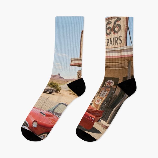 Item preview, Vintage Route 66 Red Convertible Car designed and sold by rebekawood.