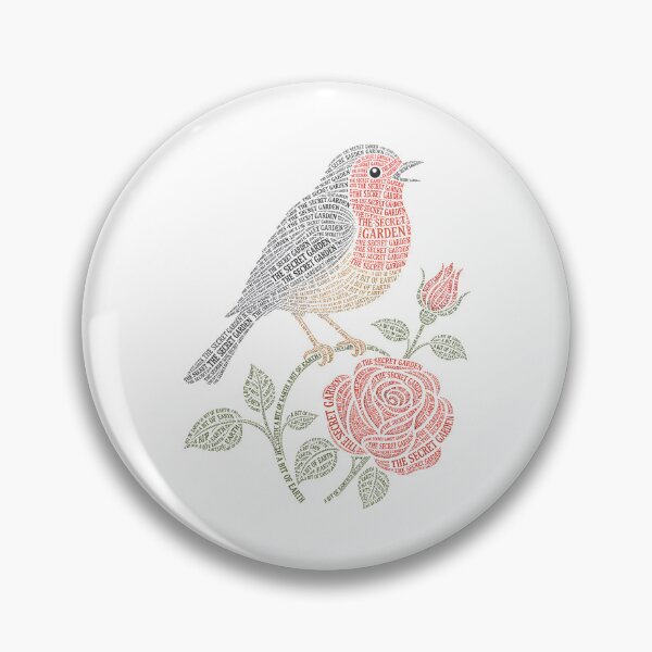 Item preview, The Secret Garden A Bit Of Earth Typographic Robin Bird Word Art designed and sold by Fenay Designs.