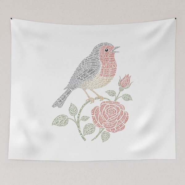 Item preview, The Secret Garden A Bit Of Earth Typographic Robin Bird Word Art designed and sold by Fenay Designs.